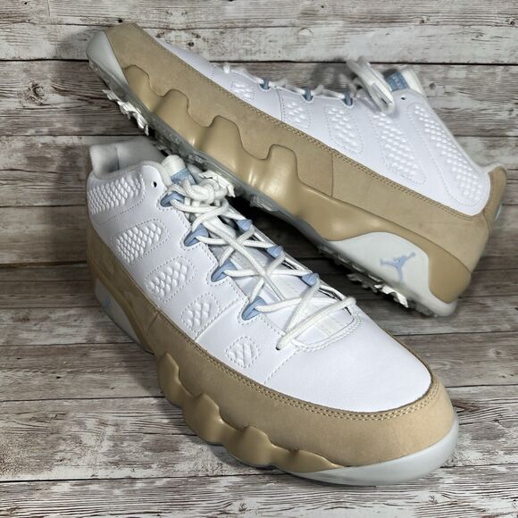 Nike Air Jordan 9 Low Golf Linen White Tan FJ5934-102 Men’s Size 14